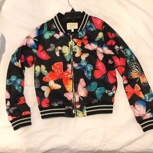 Girls butterfly bomber jacket